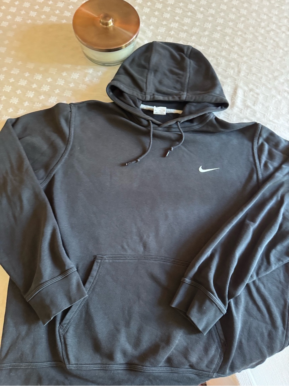 Nike Black Pullover Hoodie with White Swoosh